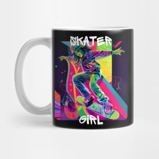 Skater Girl - cool girl skates on the street 2 Mug